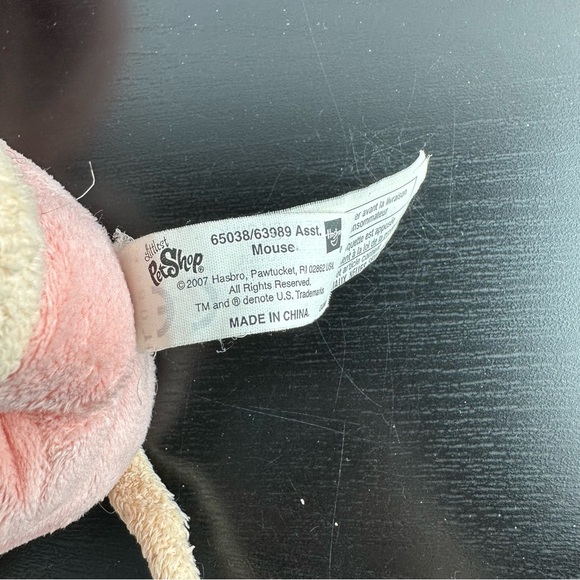 Littlest Pet Shop 2007 Pink Mouse Dots Plush Stuffed Animal Toy Hasbro 9" LPS - Picture 6 of 6